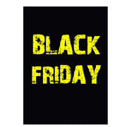 Plakat. Black Friday, svart og gul, 50 x 70 cm