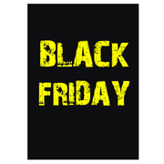 Plakat. Black Friday, svart og gul, 50 x 70 cm