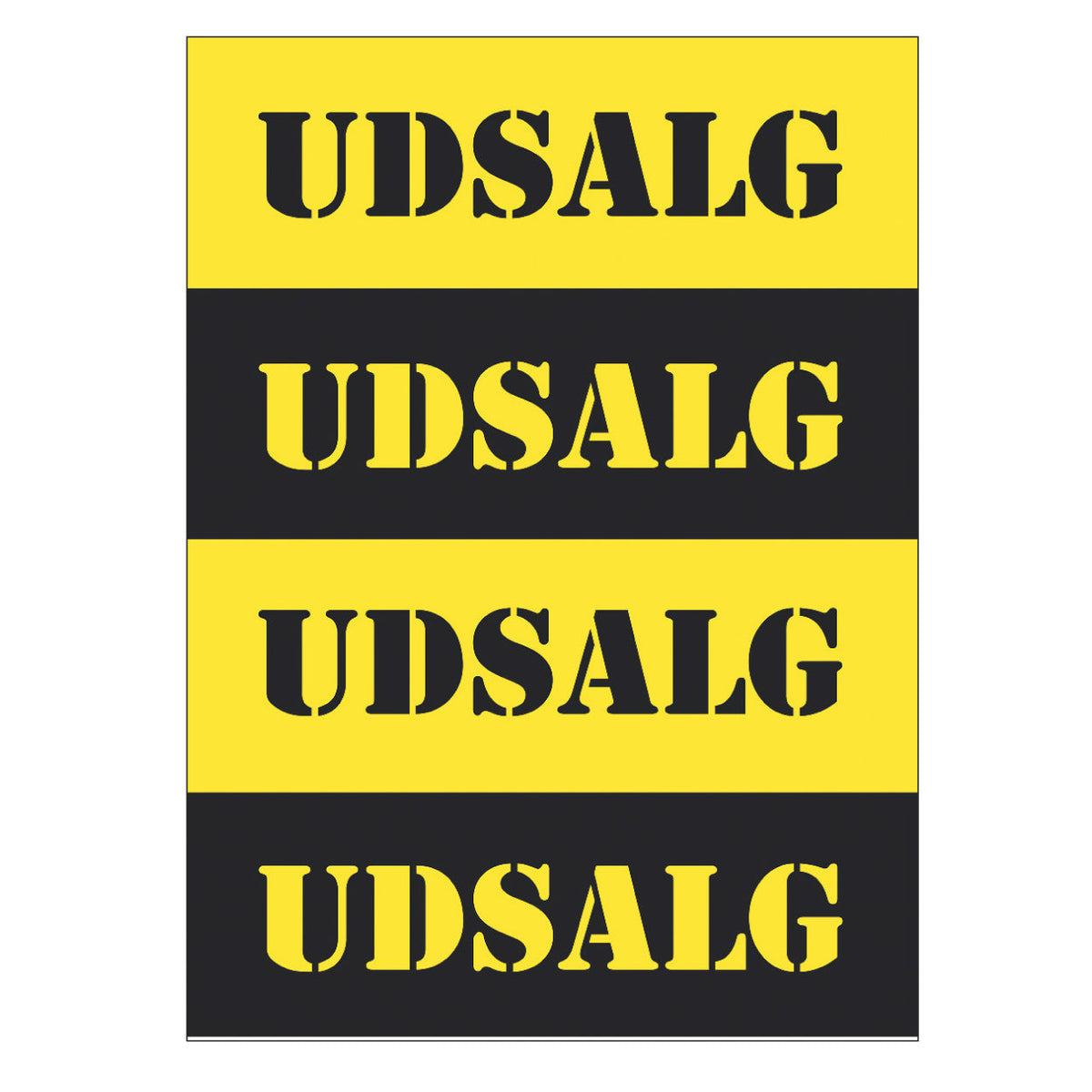 Plakat. Salg, svart og gul, 50 x 70 cm