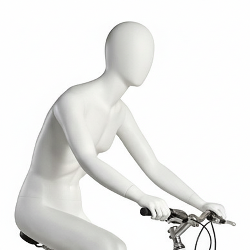 Herremannequin til sport, cykelrytter - hvit
