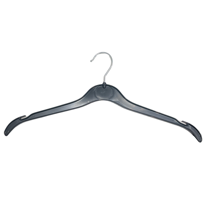 Plastkleshenger, voksen, formpresset, med hakk og uten stang, svart, 41 cm. Lettvekt Discount.