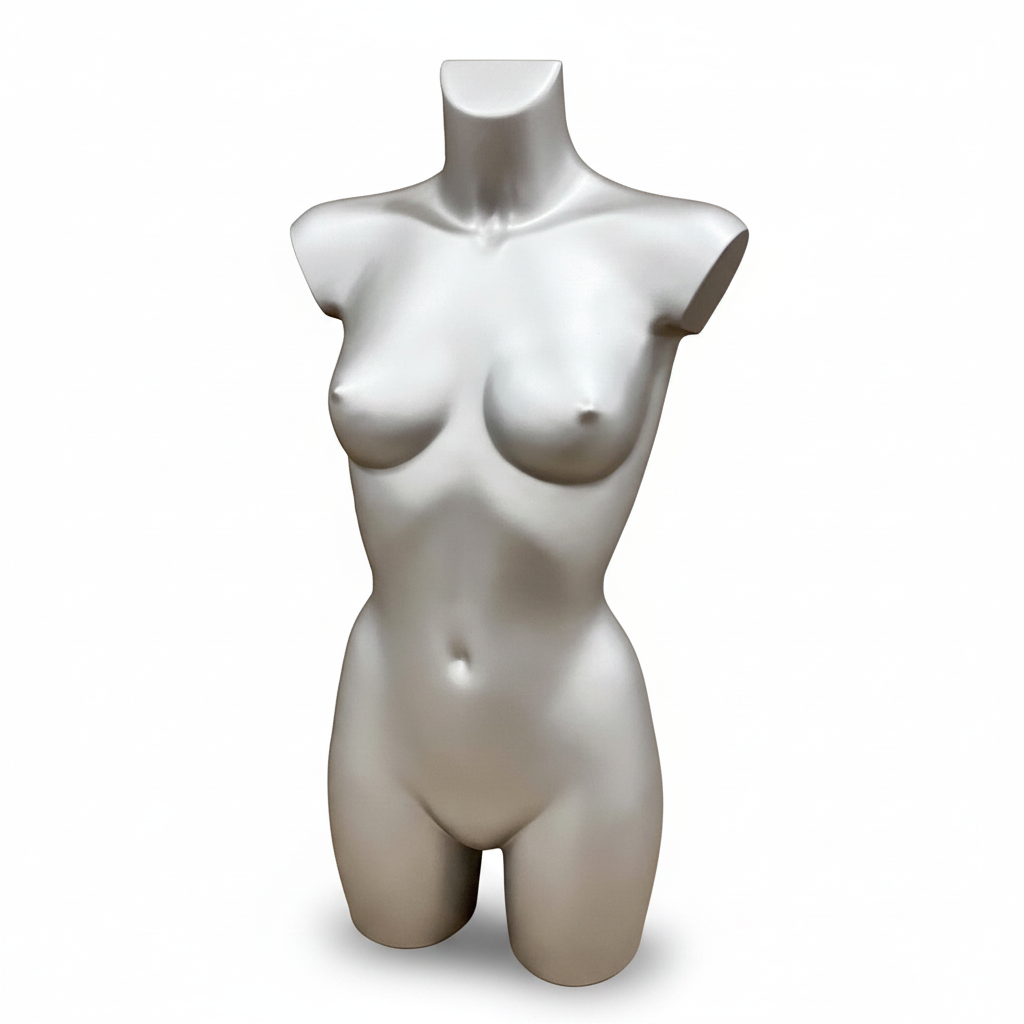 Dame-torso, sølv. Med hofte