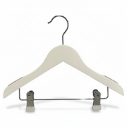 Trekleshenger, massiv, flat, junior, med klemme, hvit, 32 cm
