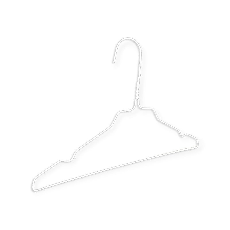 Renserihenger til klær, barn, med hakk, hvit, pk. med 500 stk., 33 cm