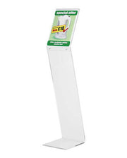 A4 gulvskilteholder i klar akryl, højde 100 cm