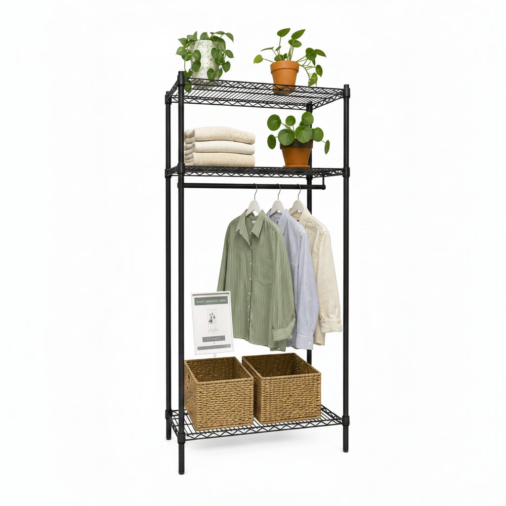 Garderobereol - TUBO (B 91 x D 36 x H 220 cm.) - Sort
