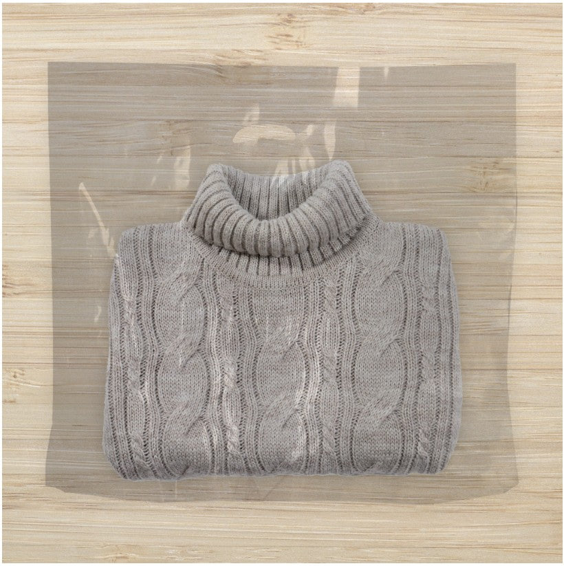 Plastpose, gjennomsiktig, pk. med 100 stk., 40 mikron, 56 x 8 x H45 cm.