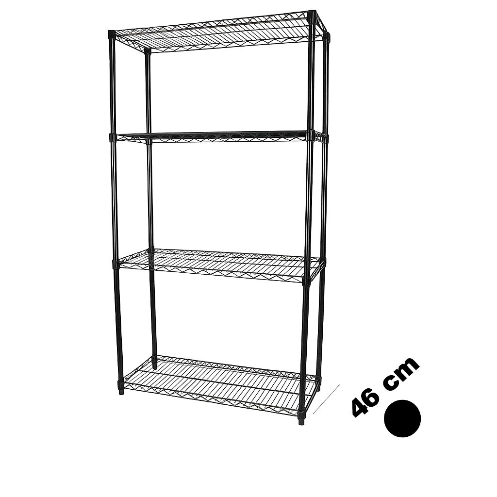 Reol - TUBO (B 122 x D 46 x H 220 cm.) - Sort, lett tom