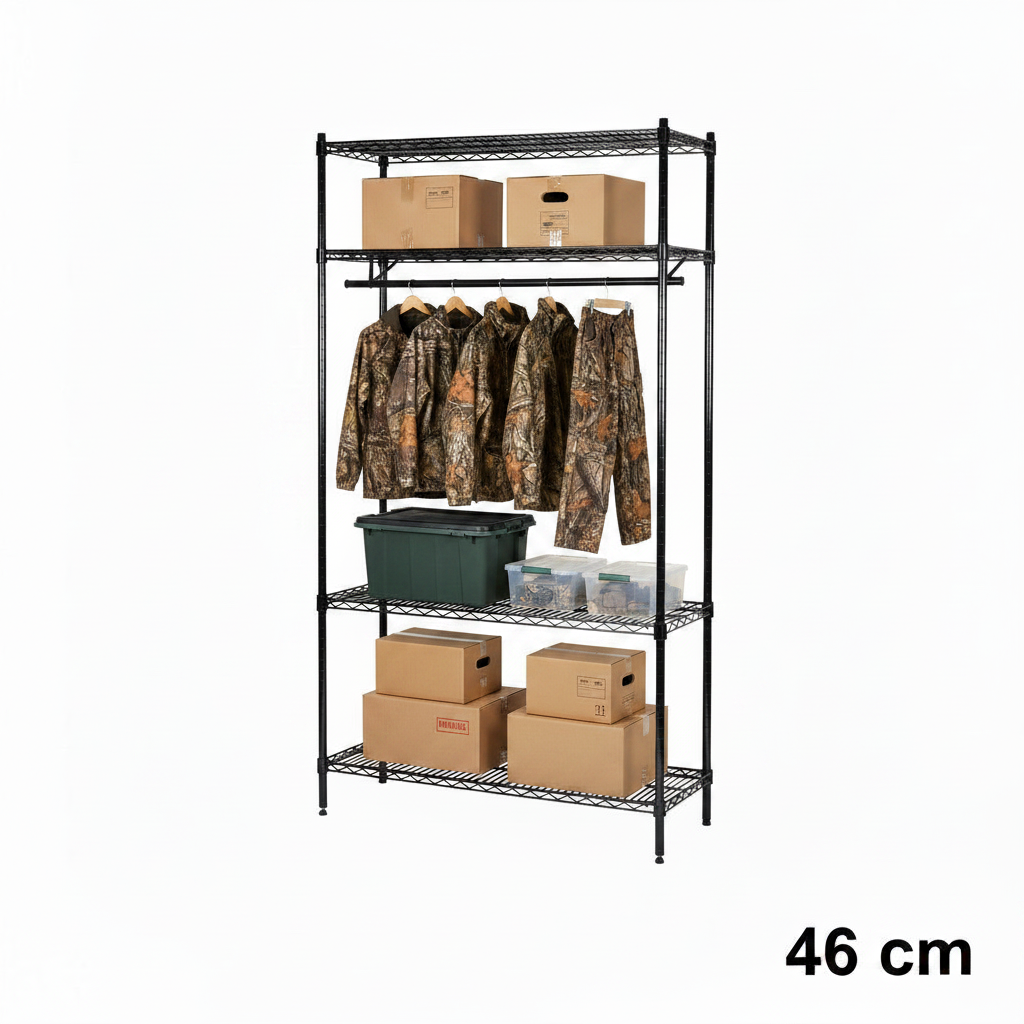 Garderobereol - TUBO (B 122 x D 46 x H 220 cm.) - Sort