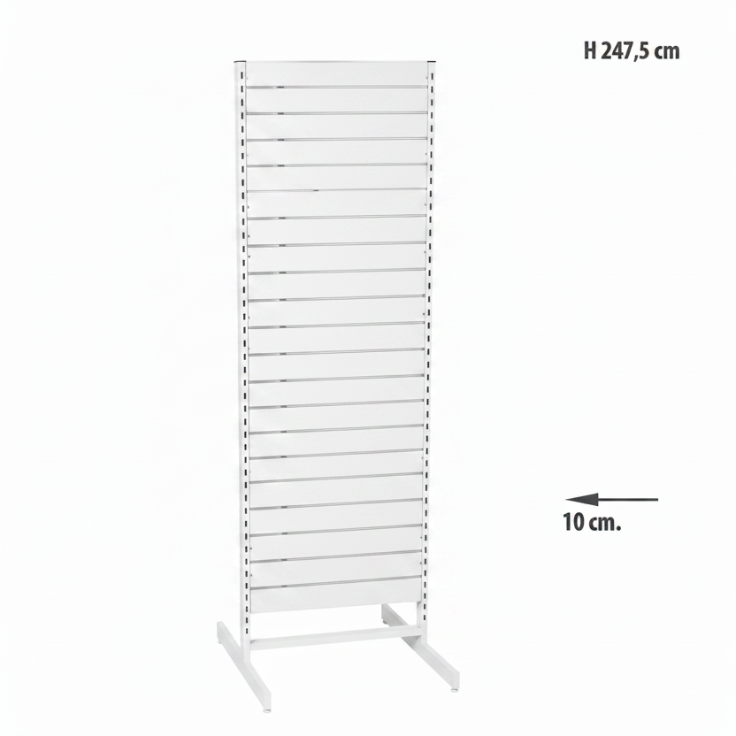 Panelgondol, tosidig, standardpanel, hvit. B67 x D76 x H247 cm