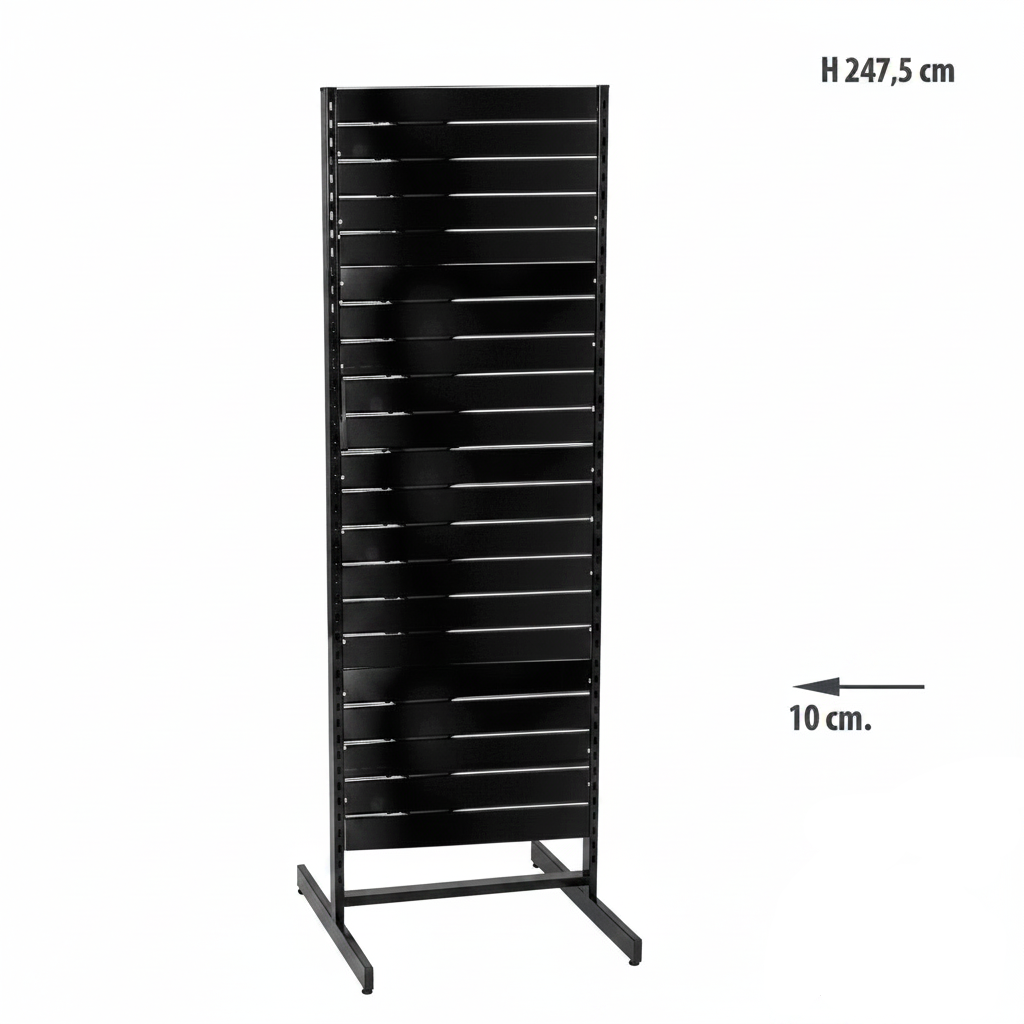 Panelgondol, dobbeltsidig, standardpanel, svart. B67 x D76 x H247 cm