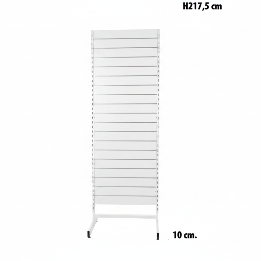 Panelgondol, ensidig, standardpanel, hvit. Hvite lister. B67 x D40,5 x H217 cm