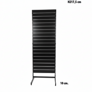 Panelgondol, ensidig, standardpanel, svart. Svarte lister. B67 x D40,5 x H217 cm