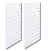 Rillepanel - standard ( 59,5 x 240 cm.) - hvit med aluminiumslister - 2. sortering