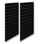 Rillepanel - Standard (59,5 x 240 cm.) - Sort med alulister i sort