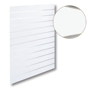 Rillepanel - Standard (120 x 120 cm) - Hvit med alulister i hvit