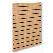 Rillepanel - standard ( 120 x 120 cm.) - eik-look med plastlister i sort