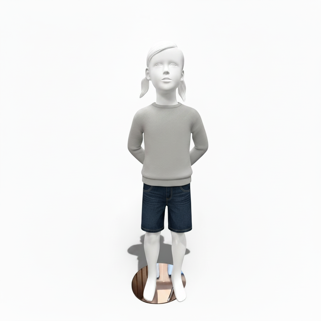 Pige børnemannequin 7–8 år. Skulpturert hår