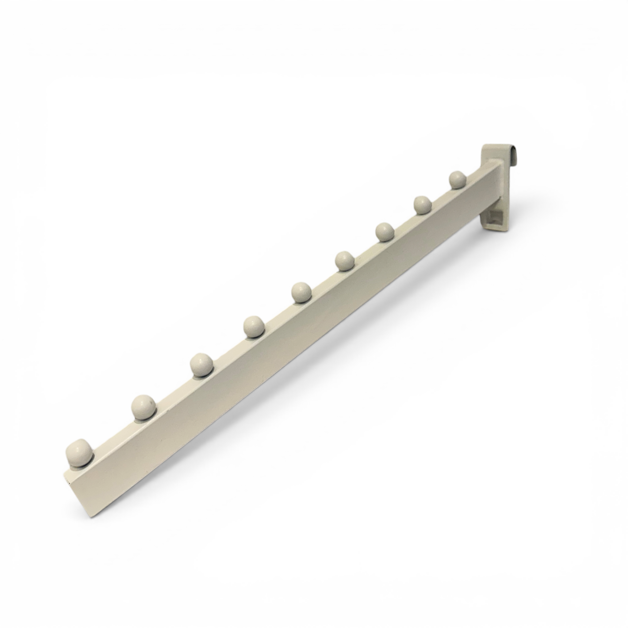Skrå frontheng for gitter. Hvit - 35 cm.