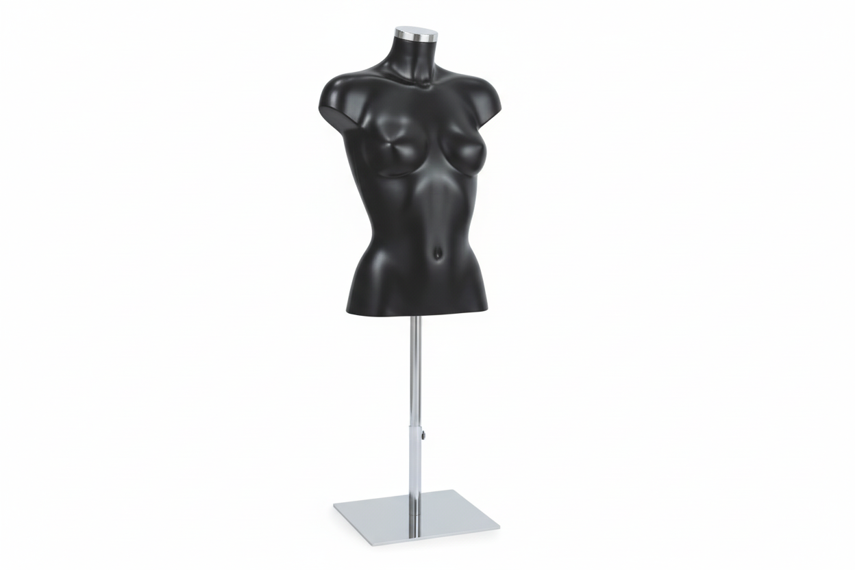 Fôr til torso, teleskopisk, lav, krom, firkantet plate, H20–55 cm, Elite torso (Serie 5200)