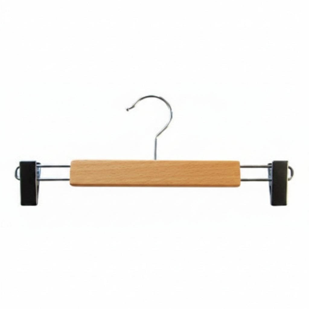 Buksehengere med klyper, natur med krom krok, 30 cm