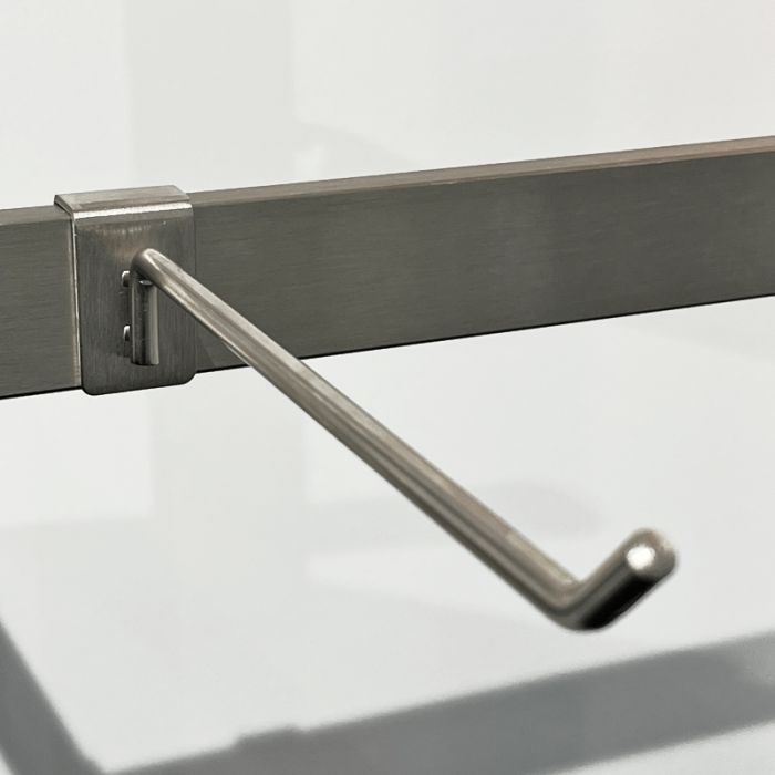 Varekrok for 12 mm dekorstang, børstet satin, 20 cm. B-MT