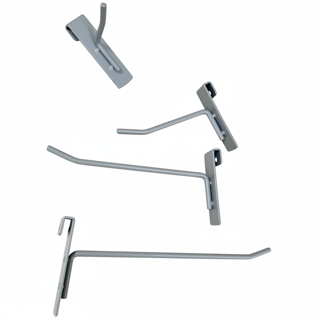 Varekrokke for gitter eller smykkestativ, aluminium, 20 cm