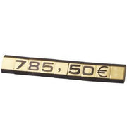 Prismærkesett, 360 stk. m/ stativ. Gull L7 x H9,5 mm.