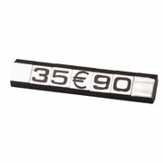 Prismærkesett, 360 stk. m/ holder. Sølv L7 x H9,5 mm.