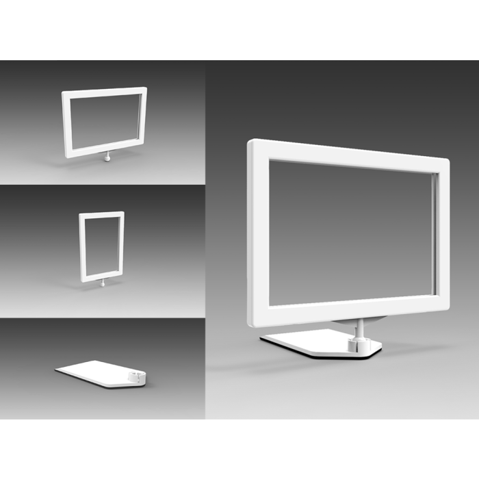 Skiltholder. A7 med magnetfot. HVIT