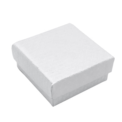 Smykkeeske. Hvit. 7,5 x 7,5 x H3,5 - 20 stk. Pris vist per stk.