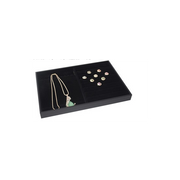 Smykkebakke for ringer og halskjeder. Sort Flock