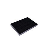 Smykkeboks med 24 rom. Sort Flock