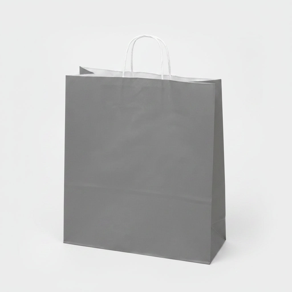Grå papirspose H44 cm - 50 stk.