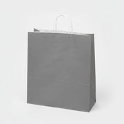 Grå papirspose H44 cm - 50 stk.