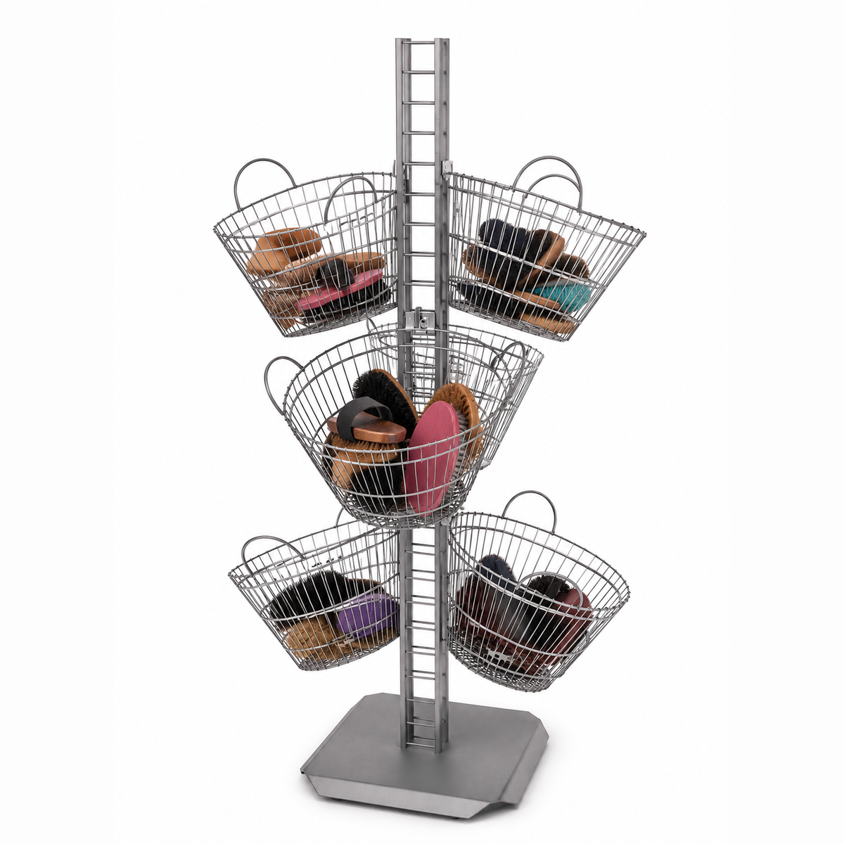 Flight kurvetårn med 6 metallkurver – titan, B95 x H165 cm