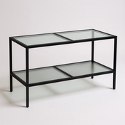 Luton bord med frostede glassplater, svart, 160 x 80 x H80 cm