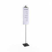 Skiltholder med galvanisert klemme, svart, fotplate 10 x 10 cm, H73 cm