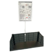 Skilt-holder, A4, med fjær til tråd, plast, hvit