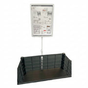 Skiltholder, A4, med fjær til tråd, plast, Grå