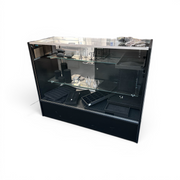 DEMO Slimline disk – glassmodul med 2 glasshyller, svart