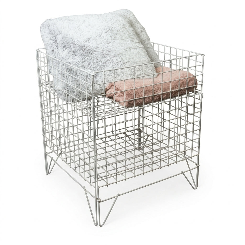 Nancy II salgskurv med justerbar bunn – hvit, B61 x D61 x H75 cm