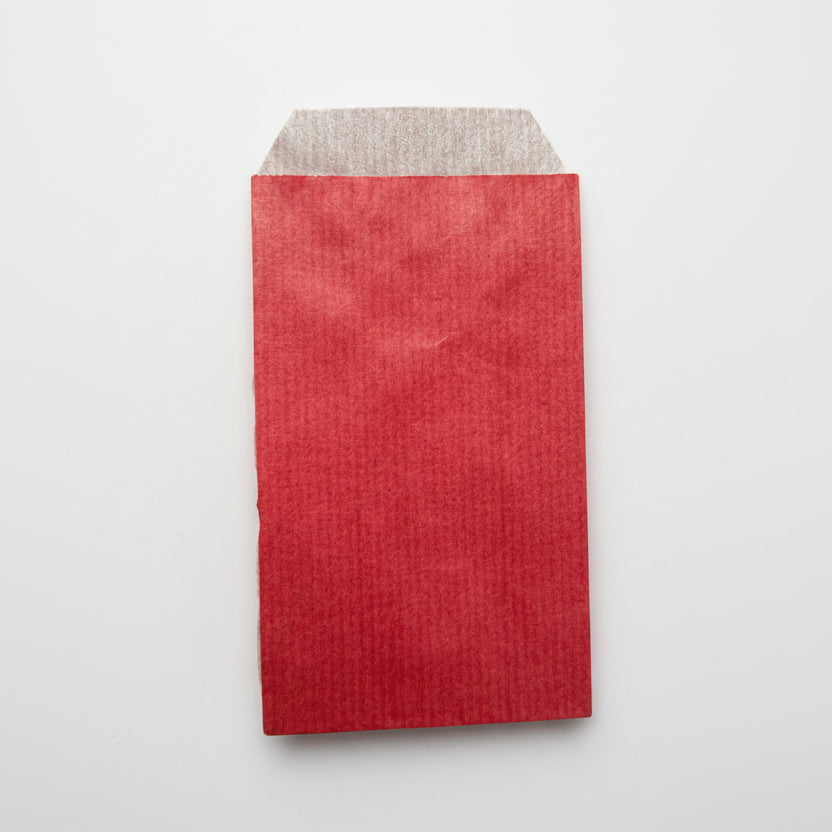 Gavepose i kraftpapir, rød, pakke med 250 stk., 7 x H12 cm