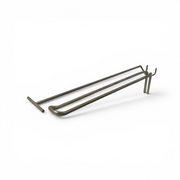 Eurokrog til hulplate, sink, 30 cm, m/t-stykke til prisskilt, ZINK. Ø 6 mm