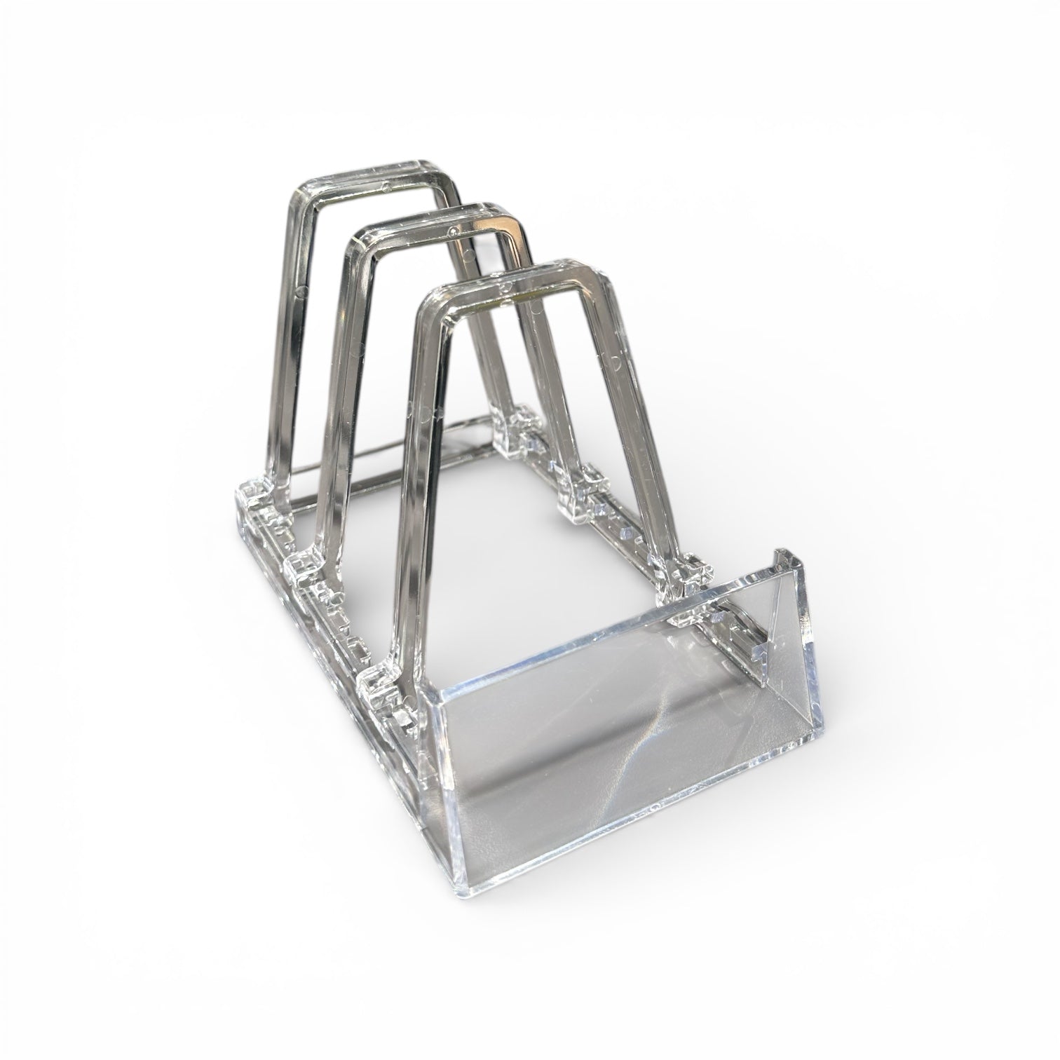 Støtte for 3 stk. bokser/tallerkener, klar, H11,5cm