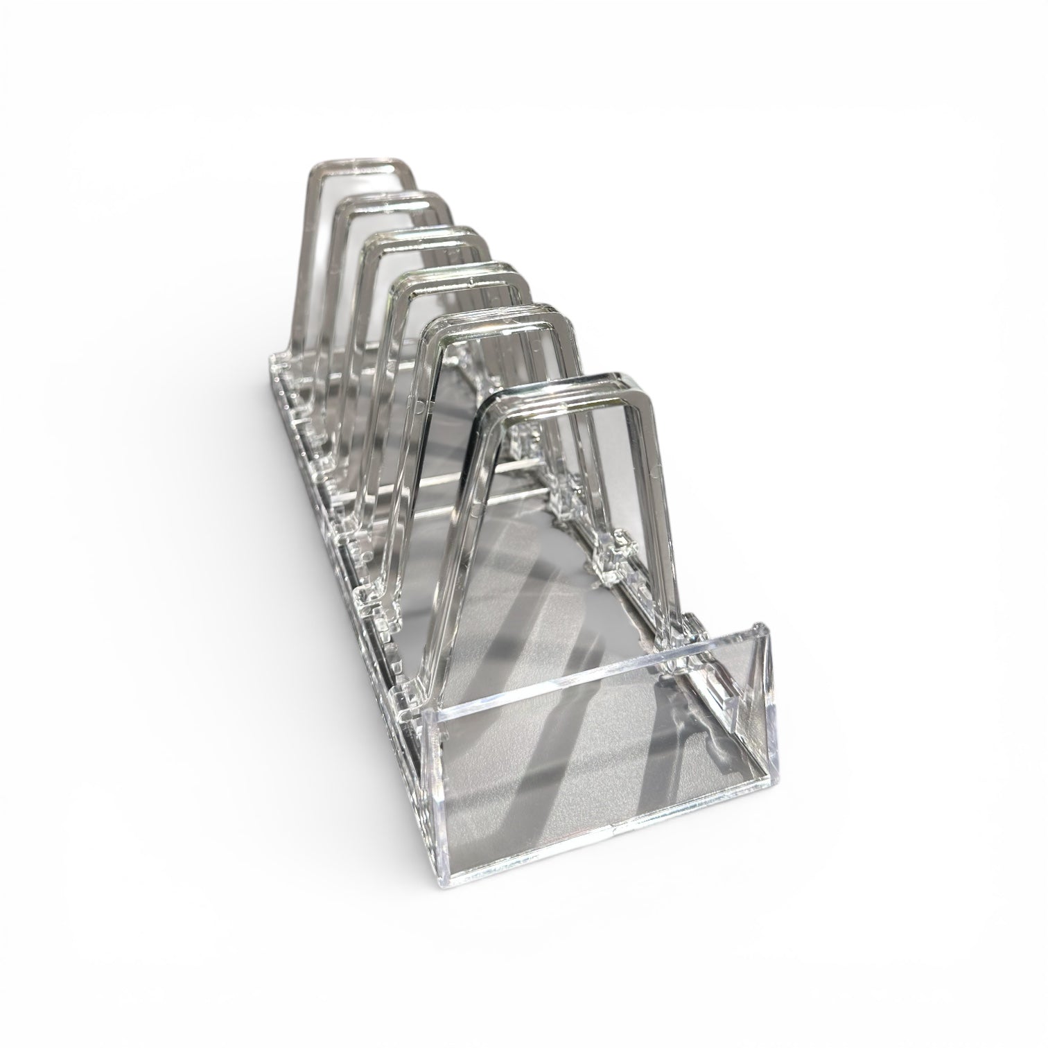 Støtte til 6 stk. bokser/tallerkener, klar, H11,5cm