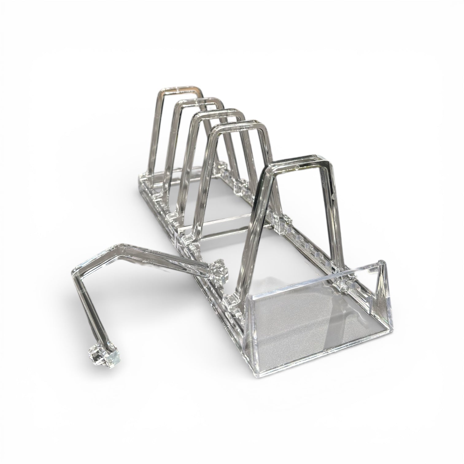 Støtte til 6 stk. bokser/tallerkener, klar, H11,5cm