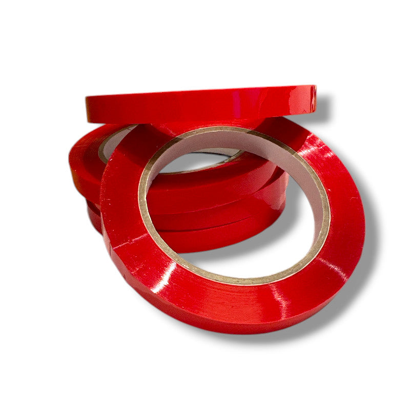 Poselukker tape i rød, 12 ruller. Pris vist per stk.