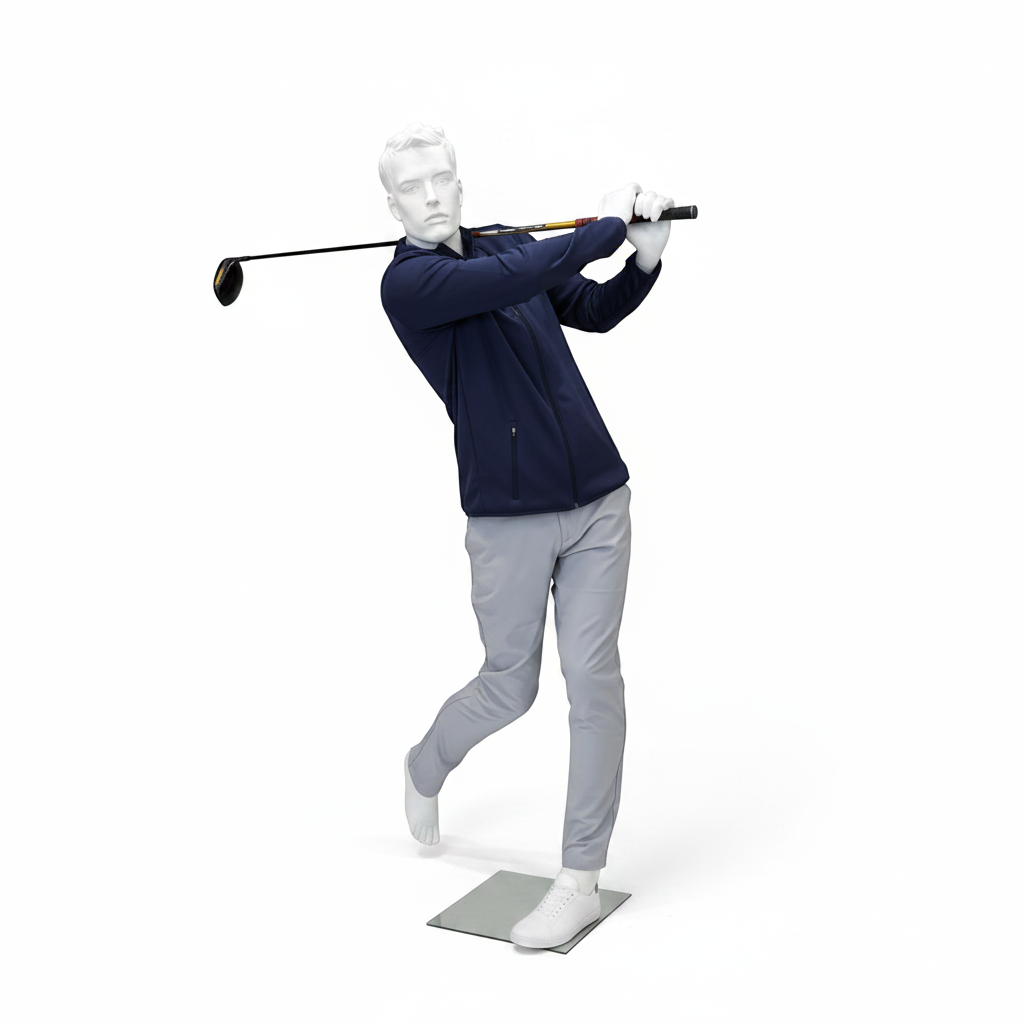 Sport herremannequin, golf - hvit