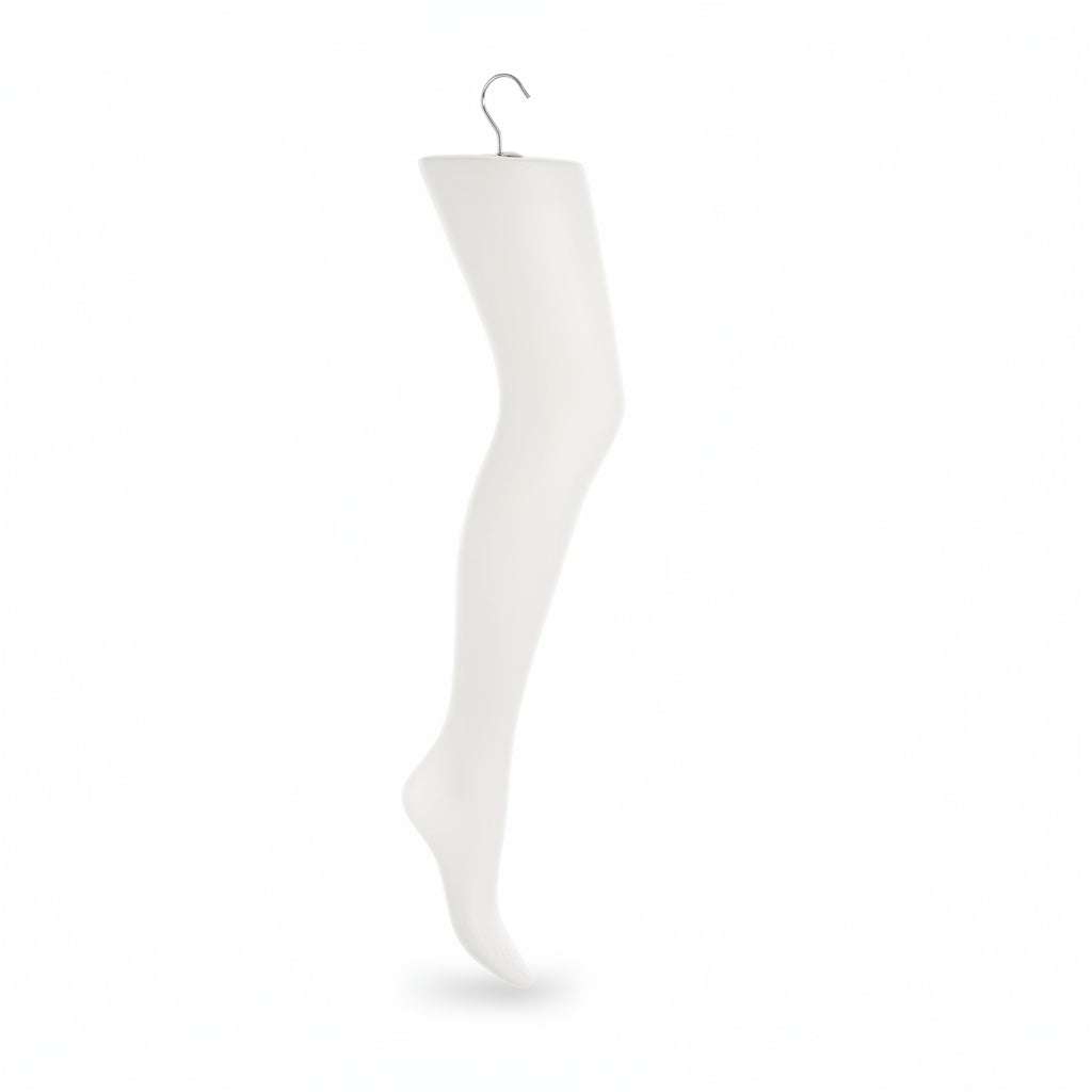 Strømpeholdere, dame. Hvit plast med metalkrok. 75 cm.
